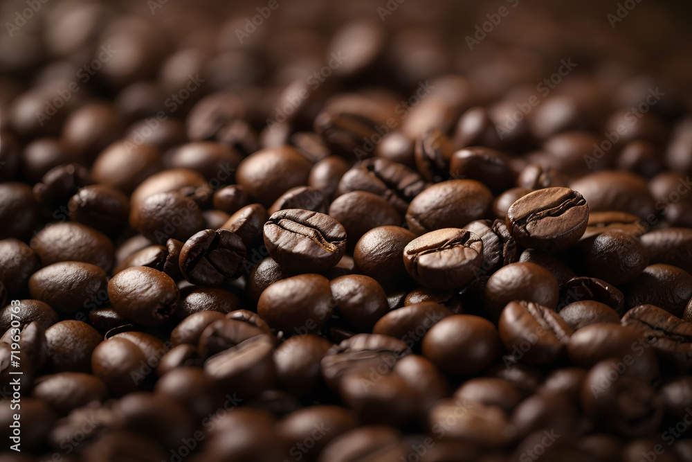 Roasted coffee beans background. Top view. Coffee background Roasted coffee beans background. Top view. Coffee background