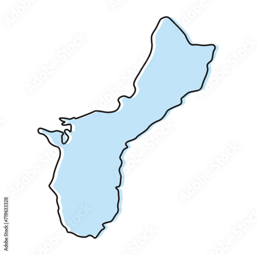 guam map, guam vector, guam outline, guam stylized
