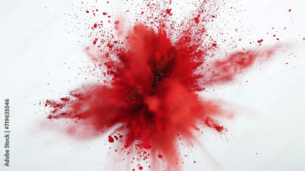Crimson Burst: 3D Rendering Unleashes Explosive Red Drama. Generative AI