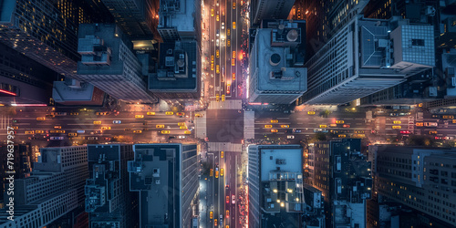 City veins: The pulsing lights of urban flow photo