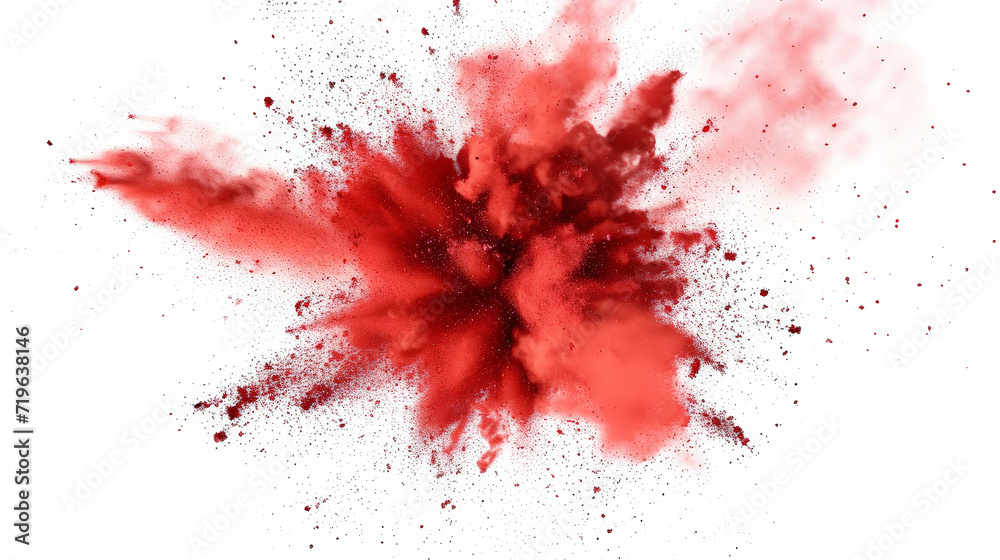 Crimson Burst: 3D Rendering Unleashes Explosive Red Drama. Generative AI