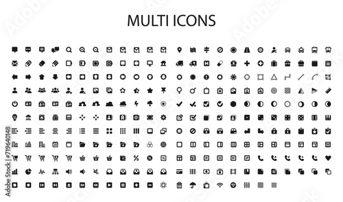 black and white icons for design