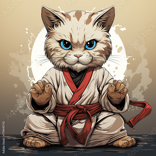 a_cartoon_cat_practicing_krav-maga_flat_colors_isolat