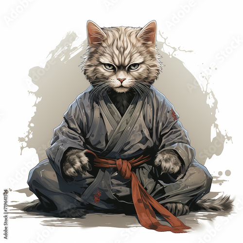 a_cartoon_cat_practicing_krav-maga_flat_colors_isolat