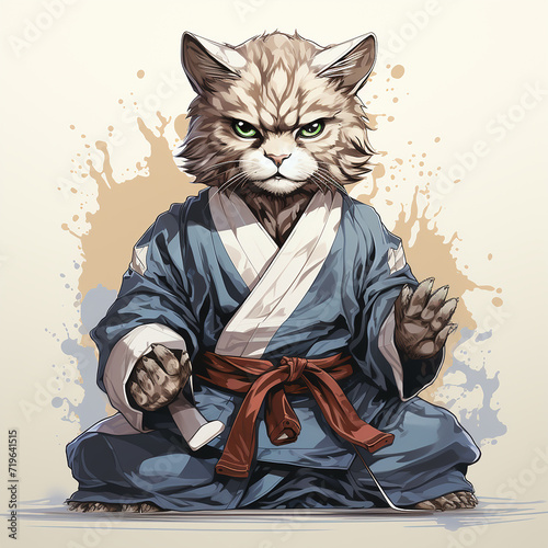a_cartoon_cat_practicing_krav-maga_flat_colors_isolat