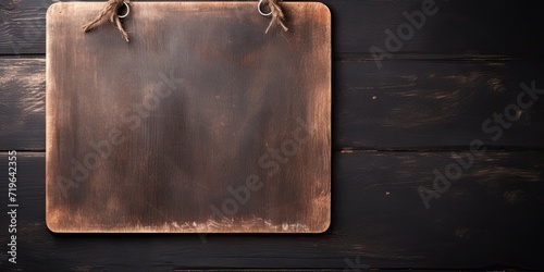 dark background with wooden board mockup