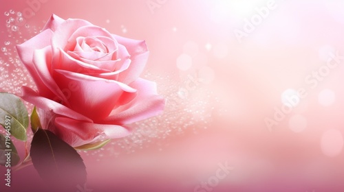 Vibrant Pink Rose on Pink Background