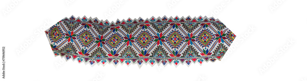 Traditional Ukrainian folk art knitted embroidery pattern