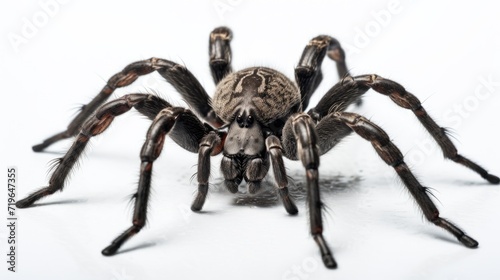 Colorful Xenestis immanis spider isolated on a white background, showcasing its vibrant and exotic appearance in a studio shot, perfect for those fascinated by the beauty of arachnids
