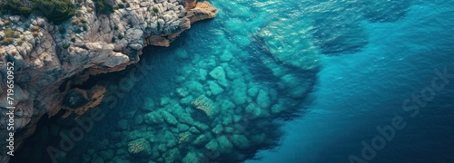 Majestic Body of Water Surrounded by Rocky Cliffs © FryArt Studio