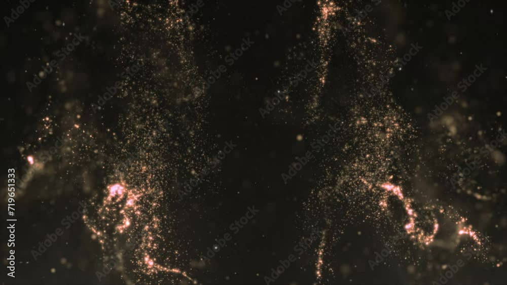 golden dust particle background animation of sparkling water splash in slow motion	