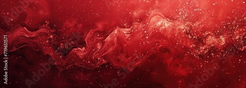 Vibrant Red and Black Background With Abundant Bubbles © FryArt