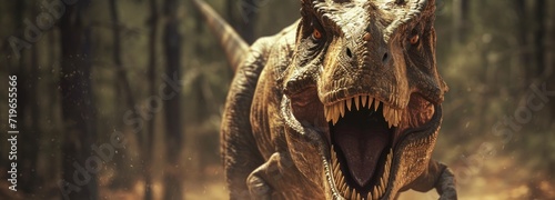 Dilophosaurus With Open Mouth in Forest