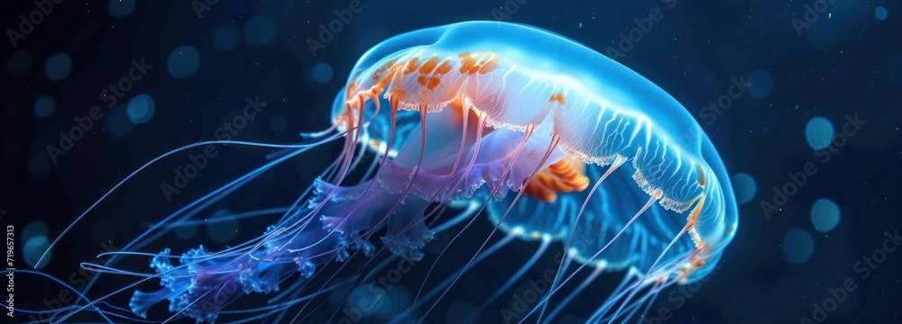 Fototapeta premium Close Up of a Jellyfish in Water