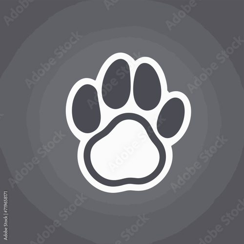 Tapir animal footprint line icon