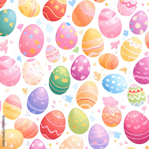 Assorted Colored Eggs on White Background