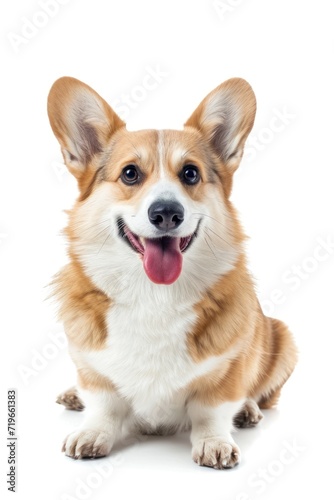 Brown and White Dog Sitting on White Floor