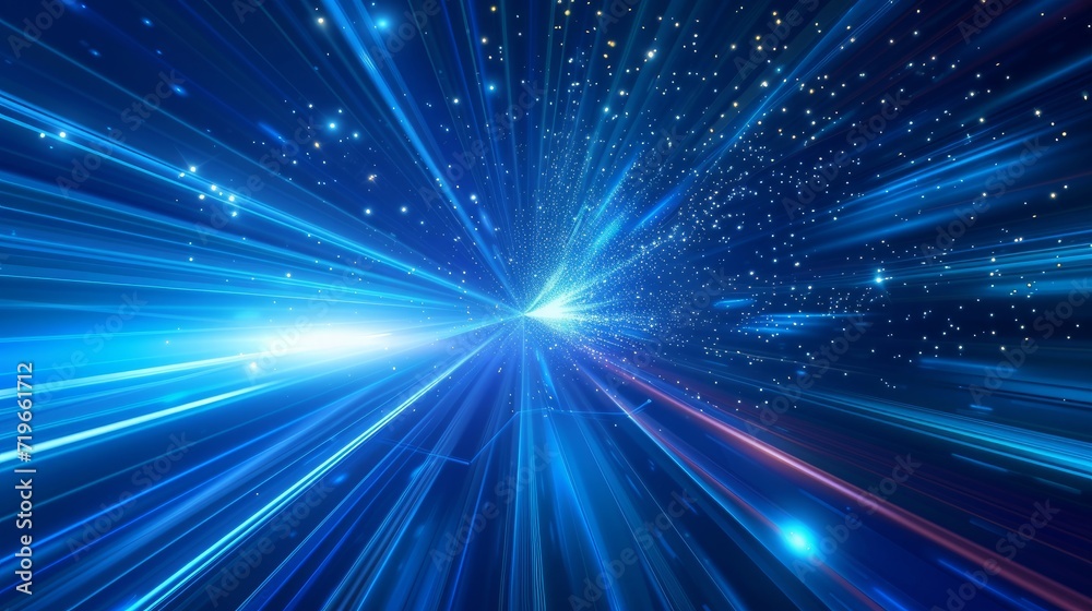 Background image of connection technology and high speed movement. Blue abstract background. Vector template for design