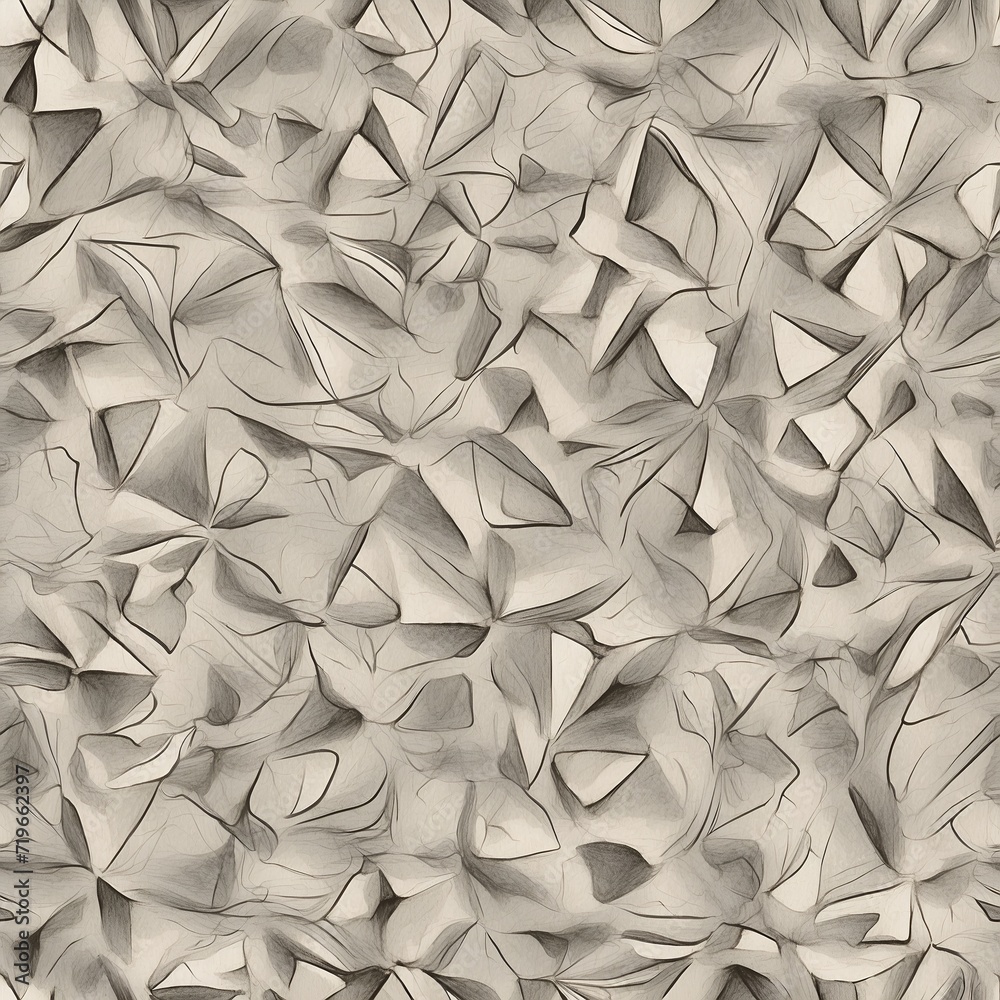 Intricate Drawing of a Wall With Various Geometric Shapes. Generative AI.