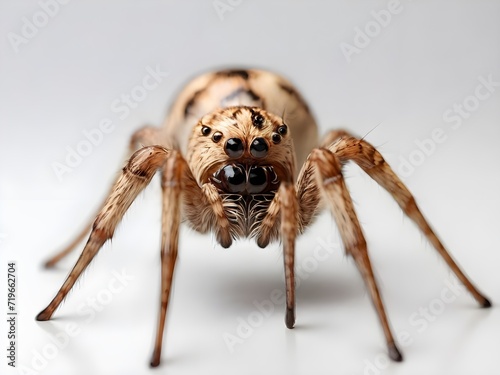 close up of a spider on white background, generative ai
