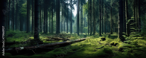 Natural green forest of Trees nature. Mystic scenery theme © amazingfotommm