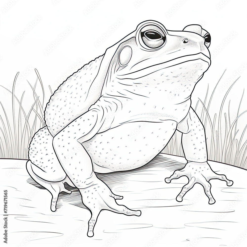 Naklejka premium Coloring book for children depicting acane toad