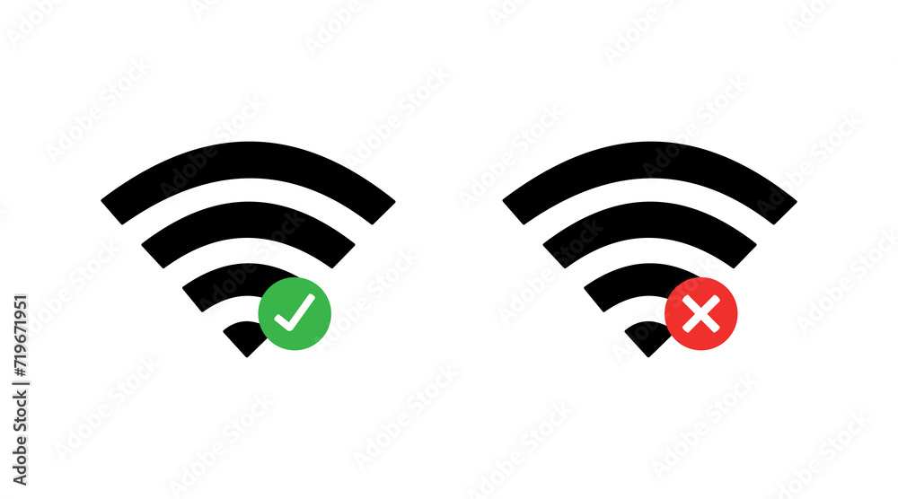 internet network signal Yes and No - vector graphic element internet network signal Yes and No - vector graphic element