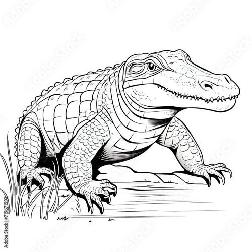 Coloring book for children depicting acrocodile