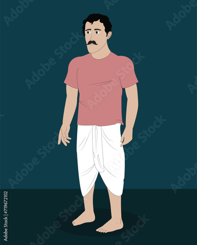 Indian Village man cartoon character design