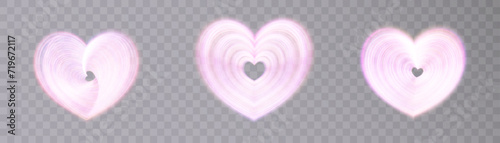 Glowing heart, purple glowing heart. Glowing heart. Modern heart design.	