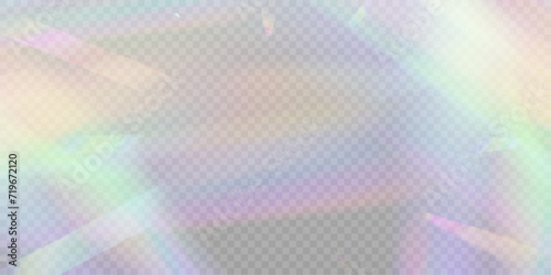 A cluster of colors, bright rays of the spectrum. Glare on a lens, glass, jewelry, or gemstone. The superimposition of the rainbow effect, the refraction of light by a crystal prism. Realistic diamond photo