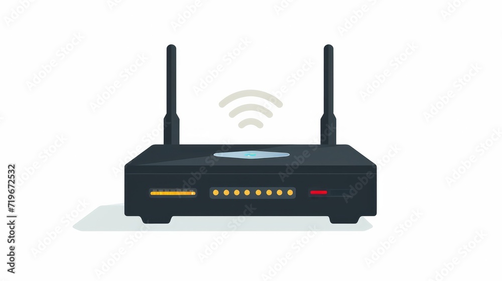 Modem router device. wireless internet. flat vector illustration. isolated on white background