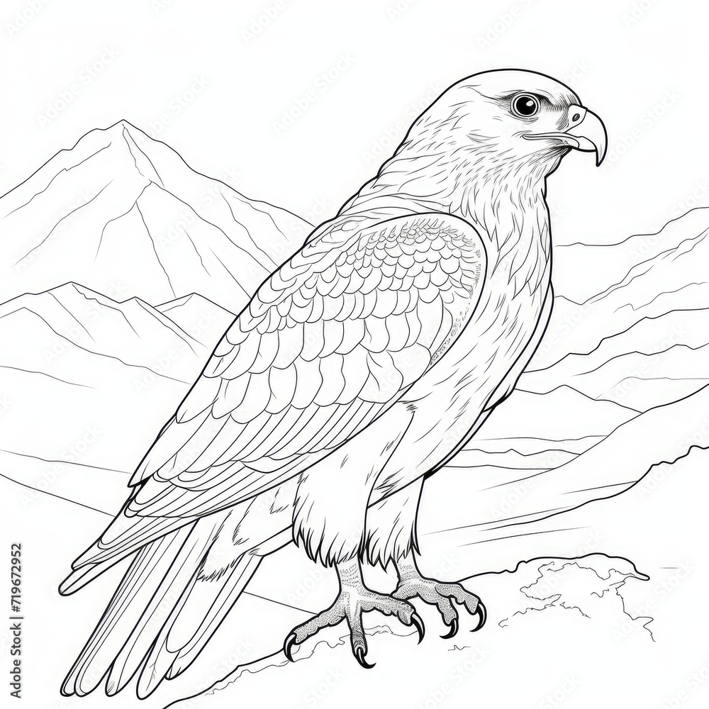 Fototapeta premium Coloring book for children depicting aharrier