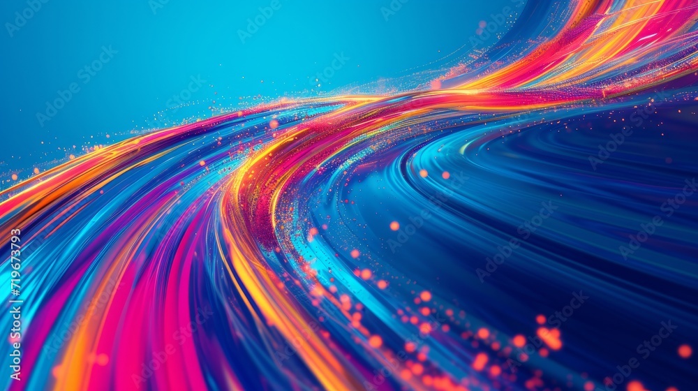 Modern abstract high speed movement. Colourful dynamic motion on blue background. Movement sport pattern for banner or poster design background concept - obrazy, fototapety, plakaty 