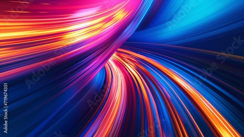 Modern abstract high-speed movement. Colorful dynamic motion on blue background. Movement technology pattern for banner or poster design background concept