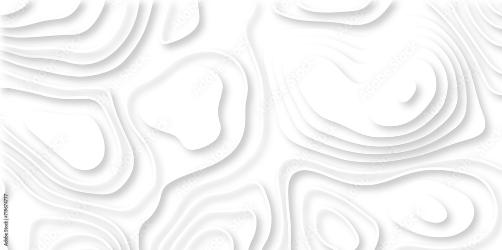 Abstract white paper cut background with lines. black and white