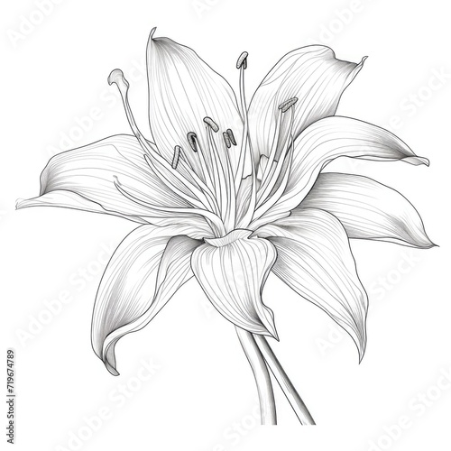 Coloring book for children depicting asea lily