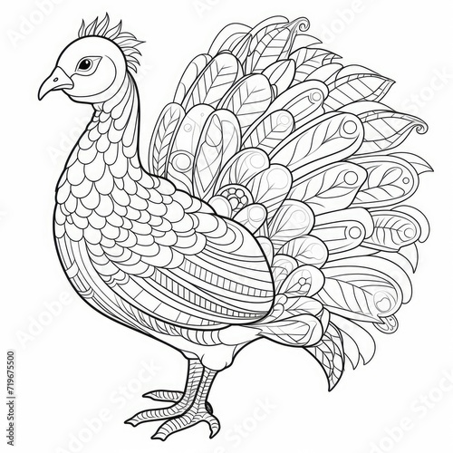 Wallpaper Mural Coloring book for children depicting aturkey Torontodigital.ca