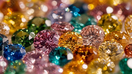 Exquisite close up shot of intricate jewelry designs with vibrant gemstones