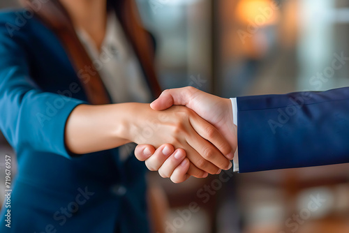 Handshake of two business people closing a deal photo