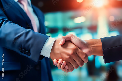 Handshake of two business people closing a deal photo