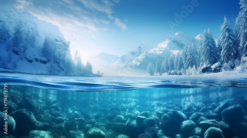 Winter Wonderland Underwater Forest - Landscape Art