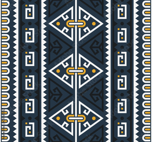 Tribal Seamless Pattern. Ethnic Geometric Vector Background. Aztec, Mayan or Inca Style