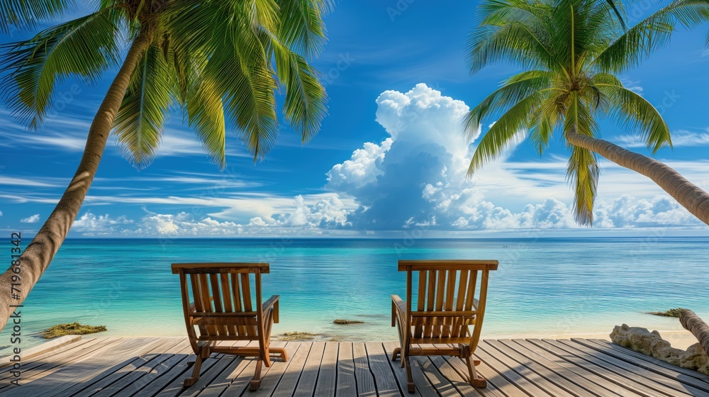 Photo from a lounge with breathtaking and beautiful landscape from a tropical beach