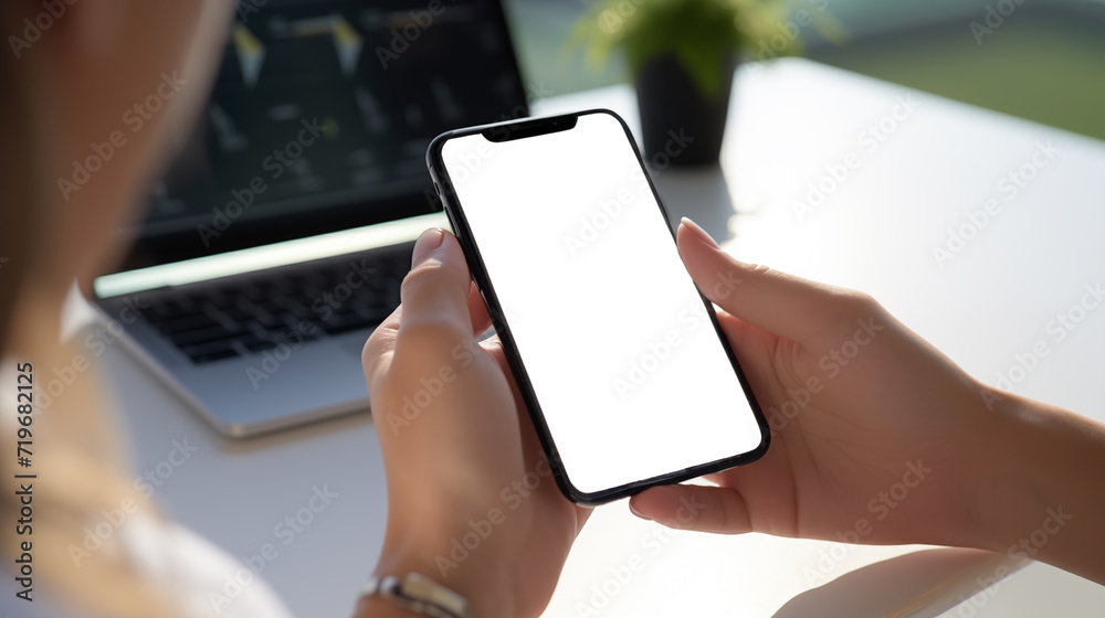 Professional Working with Smartphone and Laptop Professional Working with Smartphone and Laptop