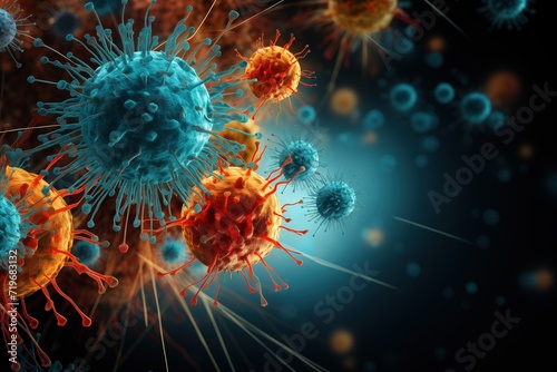 Dangerous virus inside a human body