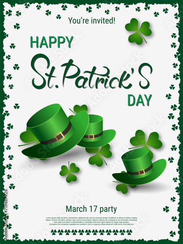 St.Patrick's Day flyer, greeting and invitation card, banner, coupon, booklet, voucher design template