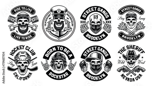 vector skull characters bundle photo