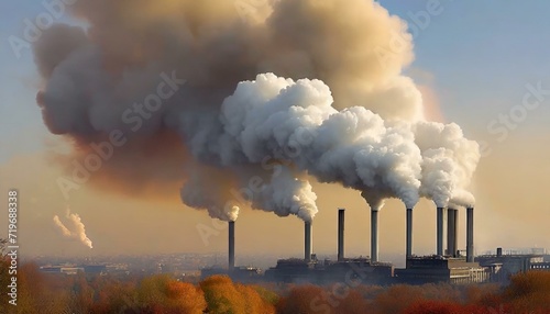 Usine qui dégage de la fumée - concept de pollution