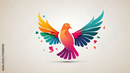 bird colorful illustration abstract background  illustration of a bird © Awais